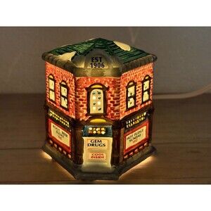 Vtg 1994 American Landmarks Collection Porcelain Gem Drugs Christmas Village
